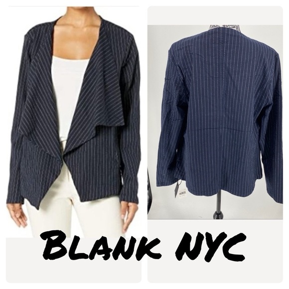 BlankNYC pinstriped Capri draped jacket. - Picture 1 of 12